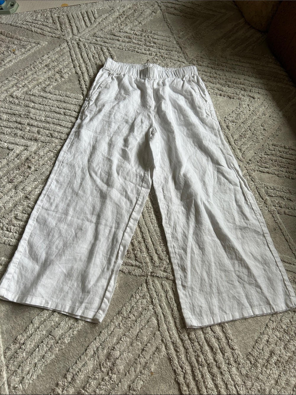 Eileen fisher White Wide-Leg linen pants
